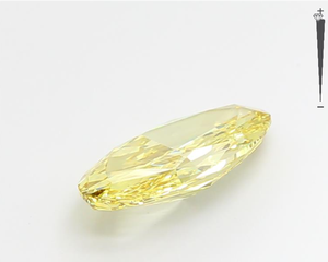 เพชรทรงรี 4.17 กะรัต ผลิตในห้องปฏิบัติการ สีเหลืองแฟนซี ระดับความสะอาด VVS VS  แบบเม็ดเดี่ยว ได้รับการรับรองจาก IGI สำหรับทำเครื่องประดับ ผลิตในอินเดีย - Product Image 3