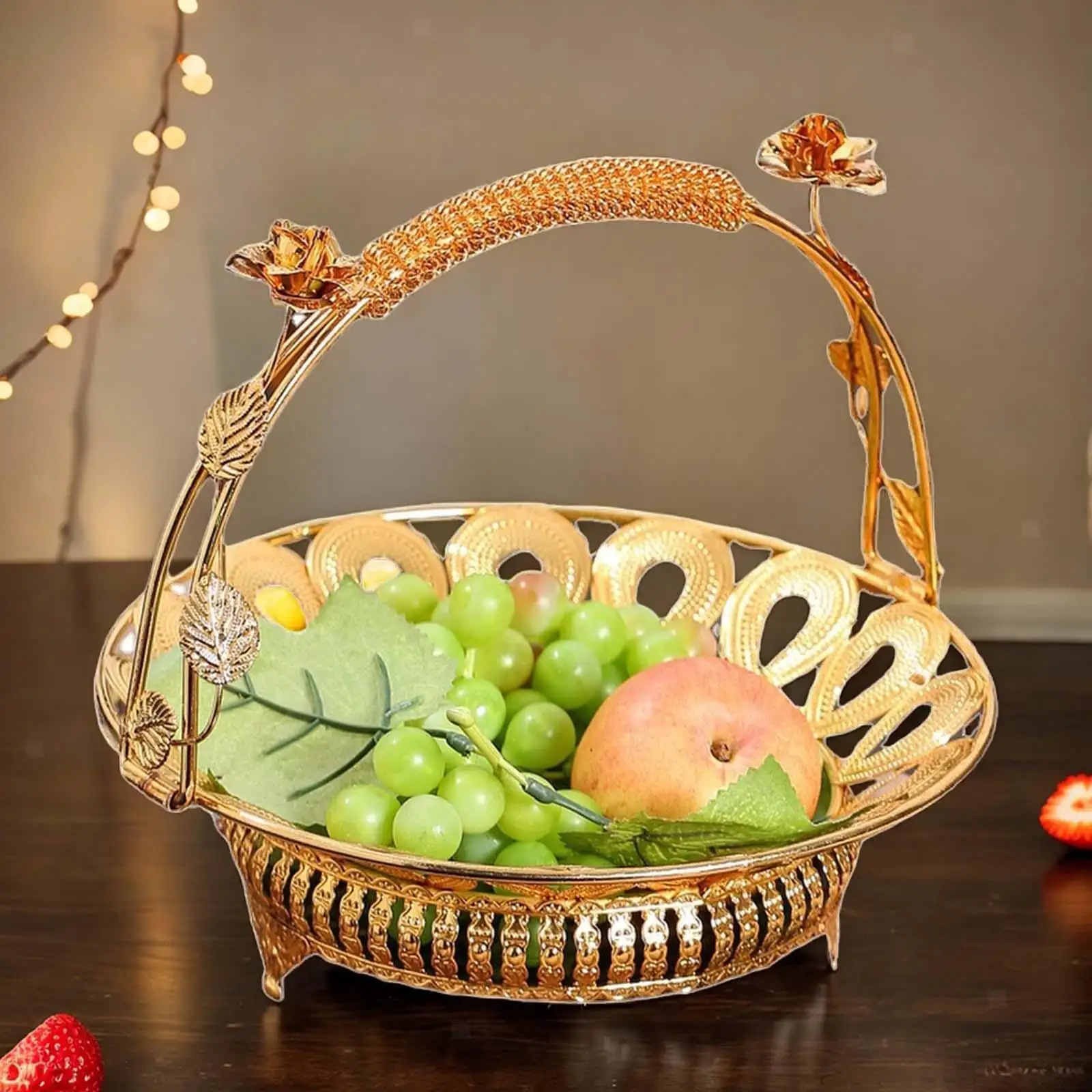 European Style Fruit Basket Embossment Patterns Dried Food Plate for Kitchen