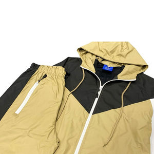 Survêtement décontracté unisexe deux pièces personnalisé, coupe-vent, veste à capuche, doublure polaire, coupe-vent, hiver - Product Image 2