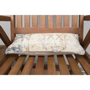 Almohada de lana de retazos Beige Kilim, cojín decorativo de 8x16 pulgadas con patrón de hojas esponjosas Vintage para sofás - Product Image 4