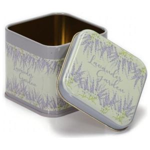 90x90x80 mm Lavender Garden Slip Lid Tin <b>Box</b> 0.6 L Square <b>Decorative</b> <b>Storage</b> with Elegant Style - Product Image 4