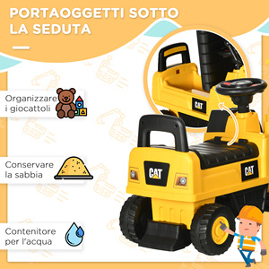 HOMCOM Jouet Bulldozer pour enfants de 1 à 3 ans avec pelle et conteneur, sans batterie, jaune - Product Image 6