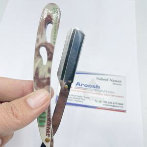 Rasoir de barbier manuel en acier inoxydable solide de haute qualité Vente en gros Logo personnalisé Professionnel et durable - Product Image 5
