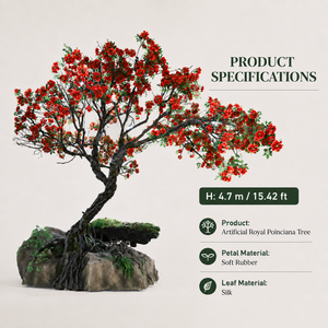Árbol Artificial de Poinciana Real de 4.7m con Hojas de Seda y Flores de Goma Suave para Decoración de Hoteles y Centros Comerciales (Venta al Por Mayor) - Product Image 2