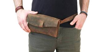 Sac banane de créateur en cuir véritable Sac banane pour hommes Ceinture en cuir Sac de poitrine pour l'extérieur Sac de voyage LWB-0095 - Product Image 6