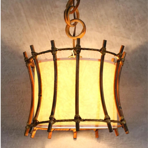 Abat-jour en rotin suspendu de luxe rustique antique PVC bambou matériel chaud chambre d'hôtel couvertures décoratives pour un usage domestique - Product Image 4