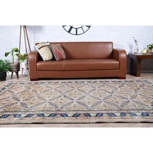 Alfombra Turca Grande de 6.1x9.4 pies, Alfombra de Lana Vintage con Diseño de Patchwork Azul - Product Image 4