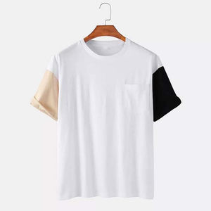 T-shirt en coton décontracté à manches courtes et col rond pour hommes, haut léger, idéal pour la tenue quotidienne d'été et une utilisation confortable - Product Image 6