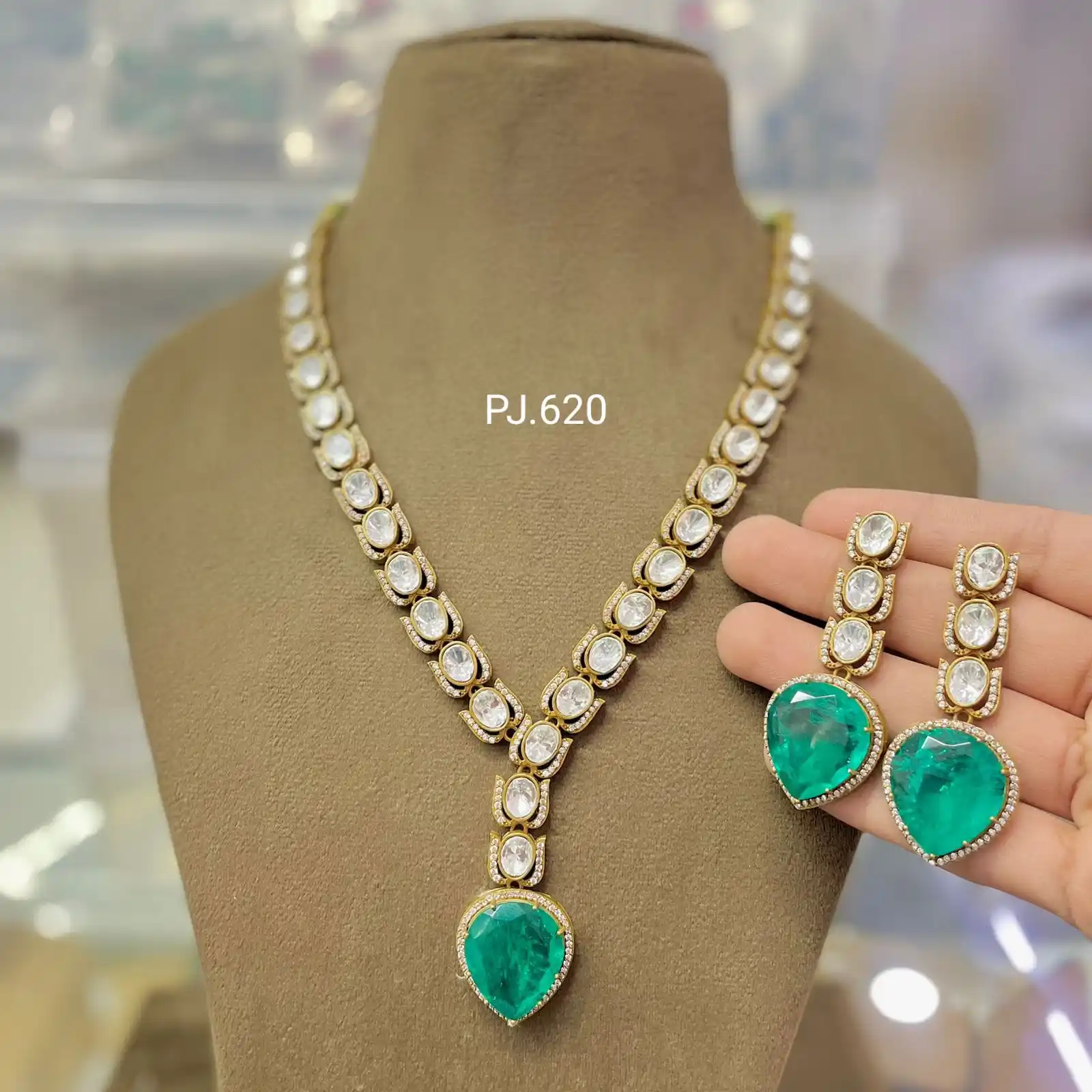 Moissanite polki kundan đồ trang sức