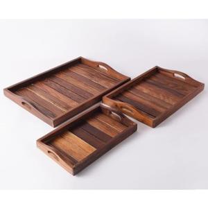 Bandeja de Madera de Acacia Hecha a Mano en India para Servir Alimentos, Bandeja de Desayuno, Bandeja de Café de Madera de Primera Calidad, Utensilios de Cocina - Product Image 1