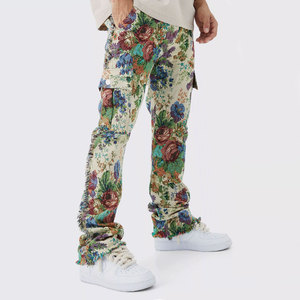 Pantalon décontracté mi-long en toile de haute qualité avec logo personnalisé OEM, coupe droite évasée, 100% coton, léger, unisexe, écologique - Product Image 3