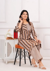 Costume de créateur en pur coton pour femmes Occasions décontractées-Ensemble de pantalons Kurta Ethnic Salwar Kameez Kurti Dress - Product Image 5