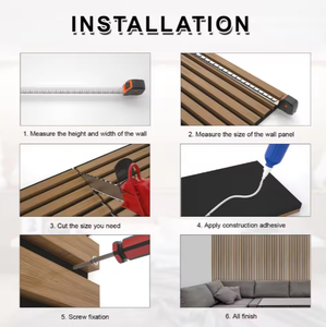 Paneles Acústicos Decorativos Modernos de Lana de Madera MDF con Núcleo de Goma y Chapa Natural para Sala de Estar, Gimnasio - Poliéster para Reducción de Ruido - Product Image 6