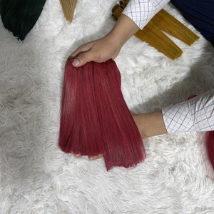Gros Rouge Couleur 100% Extensions de Cheveux Humains Trame Double Dessiné Os Cheveux Raides Bundles cheveux bruts - Product Image 6