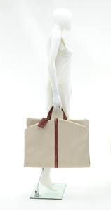 Sac de vêtements en cuir et toile, porte-costume classique, pliable, écologique, imperméable, organisateur suspendu pour les voyages, le bureau et les vacances - Product Image 5