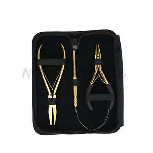 Wholesale Salon Hair <b>Extension</b> tools Kit Compact 3 hole & Flat <b>micro</b> link Crimping pliers set & Loop Tools for <b>Micro</b> Beads - Product Image 1