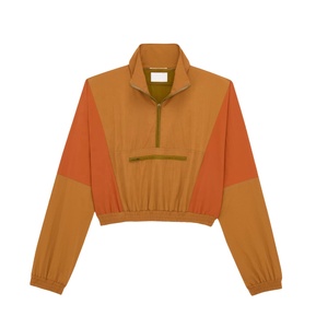 Chaqueta Corta Transpirable con Cremallera para Mujer, Cortavientos de Exterior con Tela Arrugada de Memoria y Forro de Nylon, Bordado, Venta al por Mayor - Product Image 3