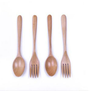 Ensemble de couverts en bois naturel réutilisable ensemble de cuillère fourchette couteau durable pour la cuisine écologique et les événements à manger en plein air - Product Image 5