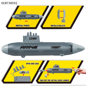 Ensemble de jouets militaires en plastique unisexe pour enfants jouet sous-marin à lancement manuel avion avion bateau aérien modèle de véhicules ensemble de l'armée navale - Product Image 3