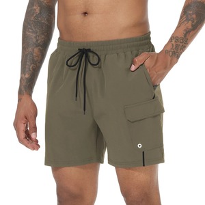 <b>Men's</b> Casual Solid <b>Pattern</b> <b>Swim</b> Trunks Quick Dry Surf Swimwear with Zipper Pockets and Mesh Lining 100% Polyester - Product Image 3