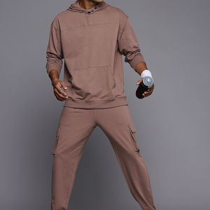 Conjunto Deportivo de Invierno para Hombre, Color Sólido, MOQ Bajo, Venta al por Mayor, Precio de Fábrica, Fabricante Directo, 100% Algodón - Product Image 3