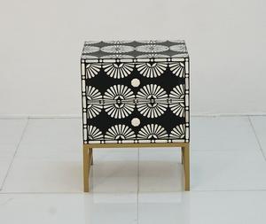 Decorative <b>Storage</b> Cabinet in Bone Inlay Finish Modern <b>Chest</b> with Drawers Perfect for Home Hotel or Office Interiors by f s i - Product Image 3