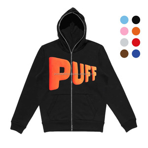 Custom Men's Full-Face Pullover Fleece <b>Hoodie</b> 3D Logo for Double Zipper Windproof Breathable Casual Streetwear for Winter - Product Image 6