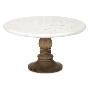 Haute qualité forme ronde marbre et bois gâteau affichage organisateur métal piédestal gâteau support pour hôtels Restaurants mariages - Product Image 4