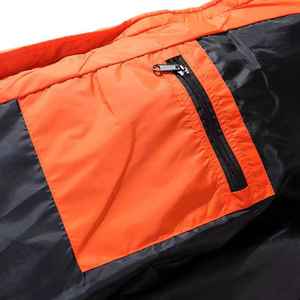 Veste à bulles d'air personnalisée pour hommes col montant noir et orange bicolore extérieur chaud manteau d'hiver OEM ODM - Product Image 3