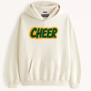 High Quality Cotton Blended Chenille Embroidery Hoodie Long Sleeve Winter <b>Thick</b> <b>Fleece</b> Oversize Autumn Season Hooded Wholesale - Product Image 2