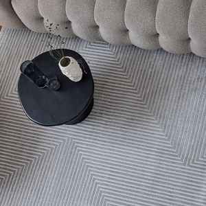 Juego de Alfombras con Patrón Geométrico Gris Crema Carmel, Colección 6050 - Product Image 5