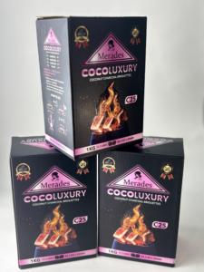 Carbón de leña activado de cáscara de coco de lujo con forma de cubo Hexagonal de alta calidad, negro Natural personalizado para Shisha Hookah - Product Image 3