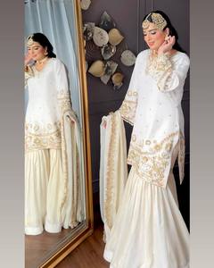Designer Silk Salwar Kameez Set with Sequance <b>Embroidery</b> Work Sarara Dupatta for Party - Product Image 3