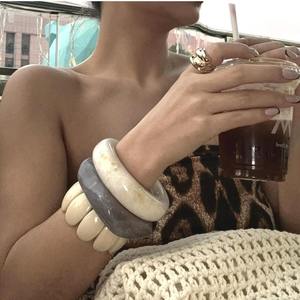 Pulseras de Boda Ecológicas de Mosaico Acrílico Hechas a Mano, Brazaletes de Artesanía India con Incrustaciones, HUSSAIN CRAFTS HCWD-325 - Product Image 2