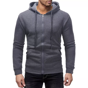 Sweat à capuche vintage zippé et écologique unisexe pour homme, couleur unie, teint en hiver, nouvelle collection 100% - Product Image 1