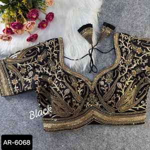 Nouveau Designer femmes mariage Festival porter lourd pur doux italien chemisier en soie flammé pour les femmes bas prix indien vêtements ethniques Blouse - Product Image 3