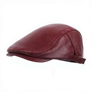 หมวกสไตล์อเมริกัน หมวกหนังทรง Forward Cap หมวกย้อนยุค แฟชั่นอเนกประสงค์ หมวกเบเร่ต์แนววรรณกรรม - Product Image 5