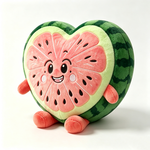 Peluche de sandía en forma de corazón personalizado, almohada de peluche con forma de rodaja de sandía, lindo peluche con forma de fruta - Product Image 3