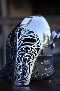 Bascipet-casco de Caballero de la fortuna con Visor de corte láser, hecho a mano, aspecto bonito para casco de combate Medieval - Product Image 3