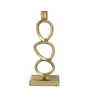 Bougeoir en métal décoratif avec support de bougie de couleur dorée polonaise pour la décoration d'éclairage de festival de mariage à la maison - Product Image 2