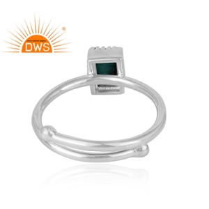 Diseñador hecho a mano 925 plata esterlina fina Natural Arizona turquesa piedra preciosa anillo ajustable fabricante de joyas - Product Image 4