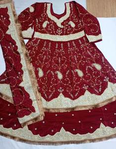 Designer moderne non cousu brodé à la main Protection solaire de haute qualité Belle fête porter la mode indienne traditionnelle - Product Image 2