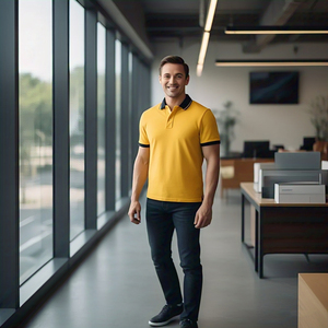 เสื้อโปโลแขนสั้นระบายอากาศลายทางสำหรับผู้ชายเสื้อกอล์ฟเสื้อโปโลผู้ชายสไตล์สตรีทเสื้อโปโลน้ำหนักเบา - Product Image 3