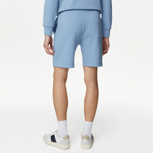 <b>Men's</b> Two-Piece Set <b>Long</b> Sleeve Warm Sweatshirt and Casual Fit Soft Cotton <b>Shorts</b> Knitted With Printed Pattern - Product Image 2