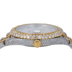 นาฬิกาควอตซ์ Miyota แบบกำหนดเอง พร้อมเพชรโมอิสซาไนต์ ดีไซน์หรูหรา ตัวเลขหลากสี สำหรับแฟชั่น/กีฬา/ธุรกิจ - Product Image 3