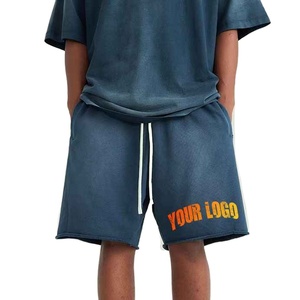 Shorts de sport pour hommes de haute qualité, 100% coton, sur mesure, coupe ample, décontractés, pour la salle de sport, taille élastique, séchage rapide - Product Image 1