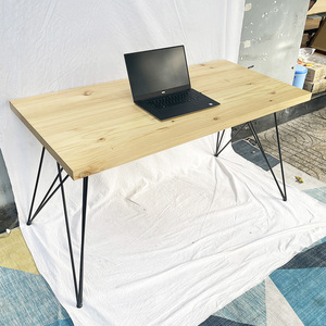 4cm Thick <b>Solid</b> Pine <b>Wood</b> <b>Desk</b> 140x70cm with Steel Hairpin Legs Minimalist Design SPD68166 - Product Image 2