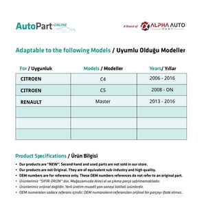 Carrete de gato de ventana trasera para Renault Master - LEFT (envío desde Turquía) - Product Image 2