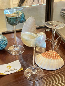 Verre à vin de coquille de Martini de tasse de conque fait à la main | Gobelet de coquille de conque 2025 coquilles créatives artisanat cadeau de saint valentin faveurs de mariage - Product Image 3