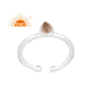 Meilleure vente bague réglable en argent sterling fin avec améthyste verte naturelle fabricant de bijoux personnalisés - Product Image 1